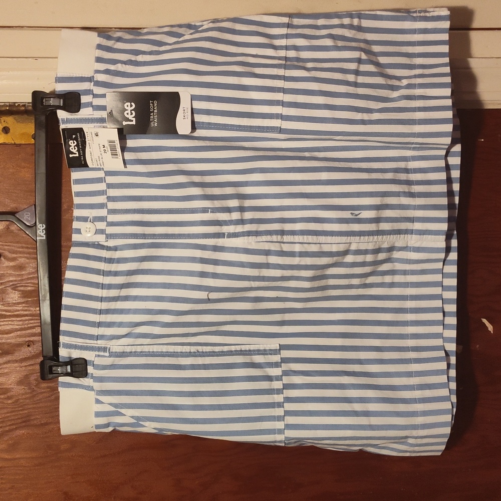 Lee skort mid rise prep blue stripe